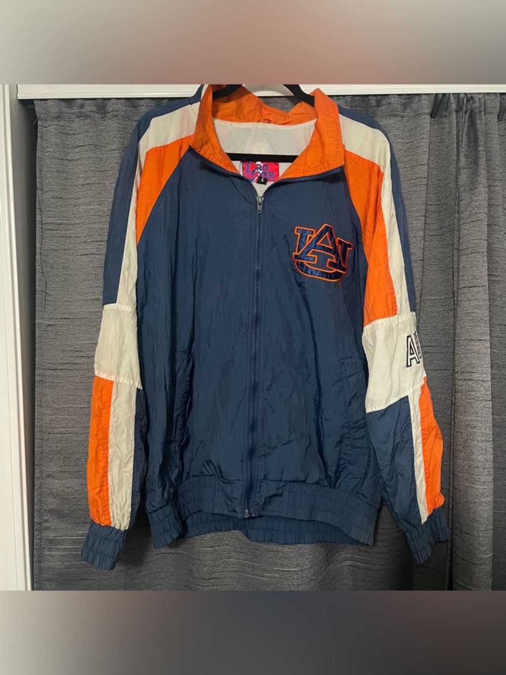 Vintage 90s Pro Player Auburn University Tigers Windbreaker Jacket Size L